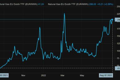 EUROPEAN GAS PRICES RECORD
