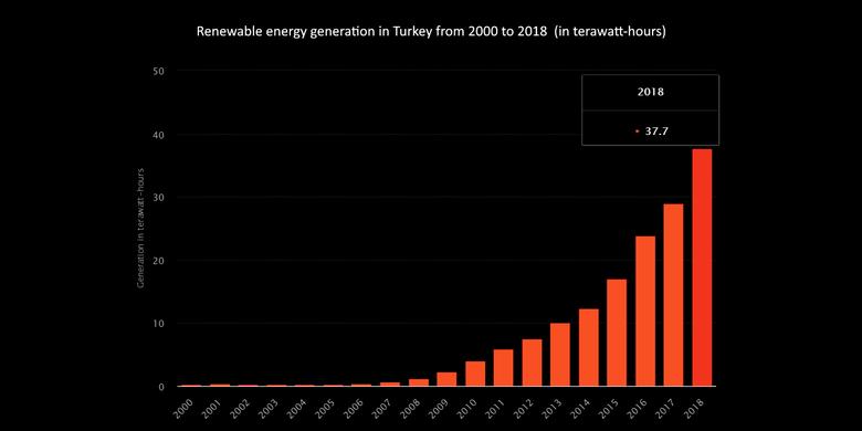 TURKEY'S RENEWABLE ELECTRICITY: 46%