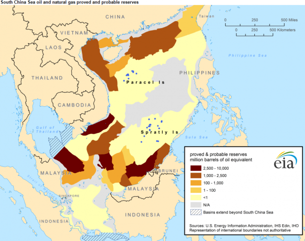 SOUTH CHINA SEA OIL GAS MAP