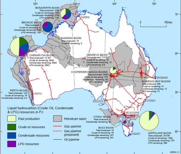 AUSTRALIA OIL GAS MAP