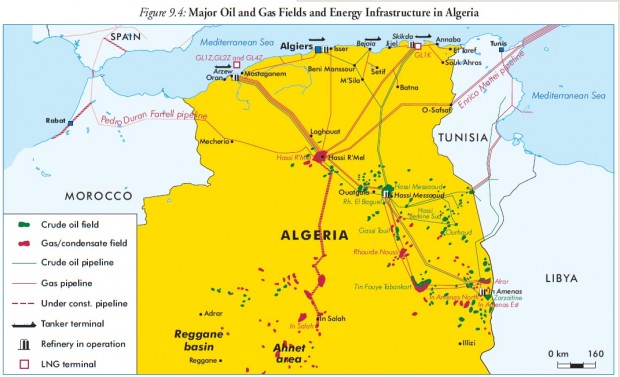 ALGERIA OIL GAS MAP