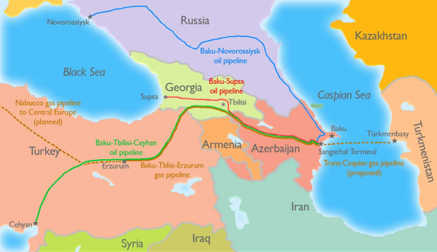 AZERBAIJAN OIL GAS MAP