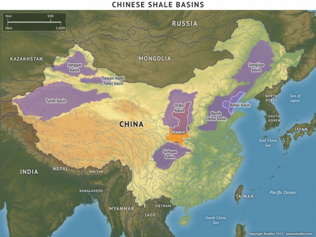 china shale gas map
