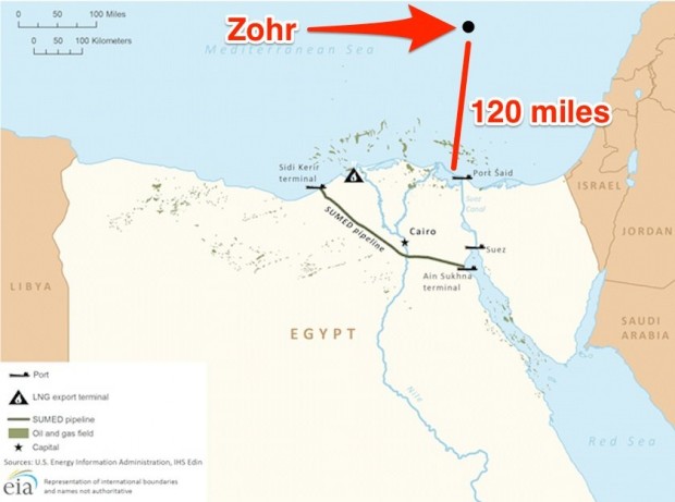 EGYPT ZOHR GAS FIELD MAP