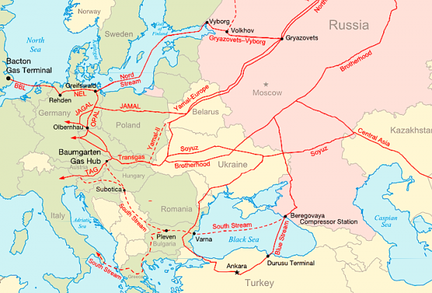 RUSSIA EUROPE GAS PIPELINES