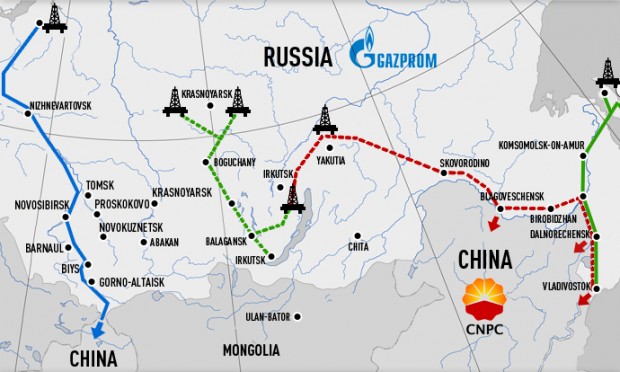 RUSSIA CHINA GAS PIPELINE MAP