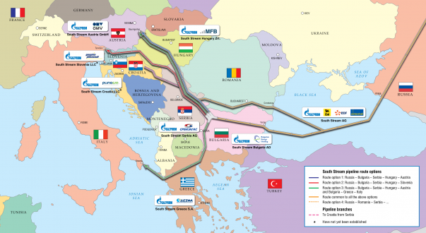 SOUTH STREAM GAS PIPELINE MAP