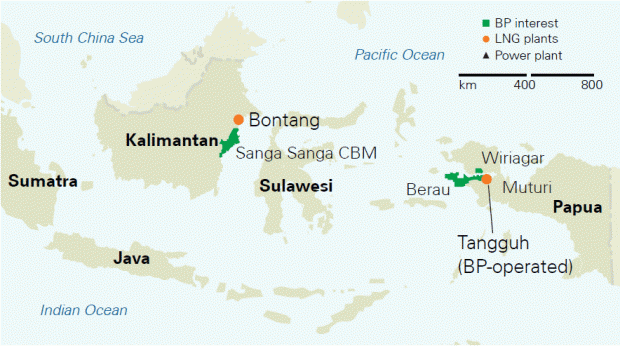 INDONESIA LNG TANGGUH MAP