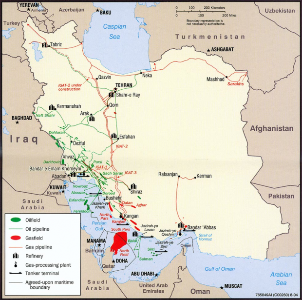 IRAN OIL GAS FOILDS MAP