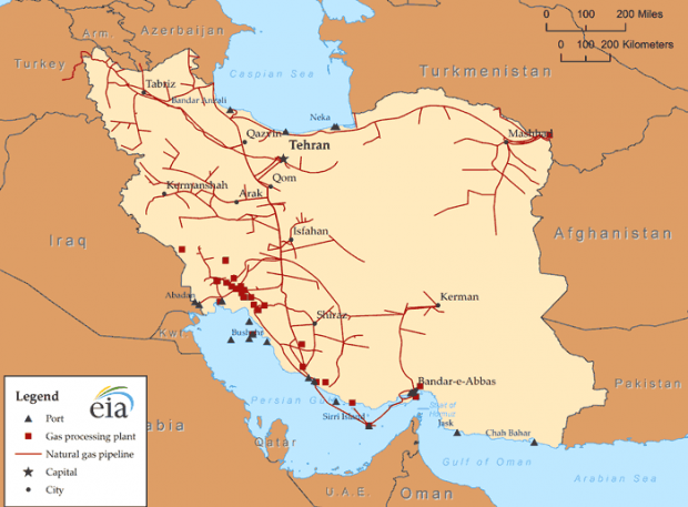 IRAN GAS MAP