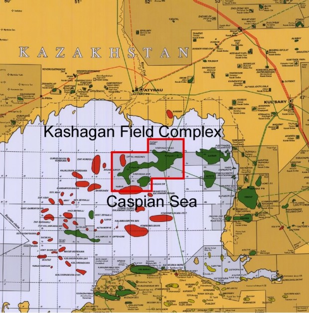 KAZAKHSTAN KASHAGAN OIL FIELD MAP