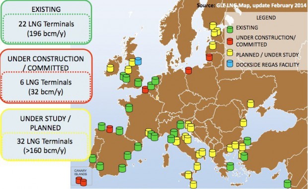 european LNG terminals map