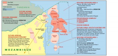 mozambique lng gas map