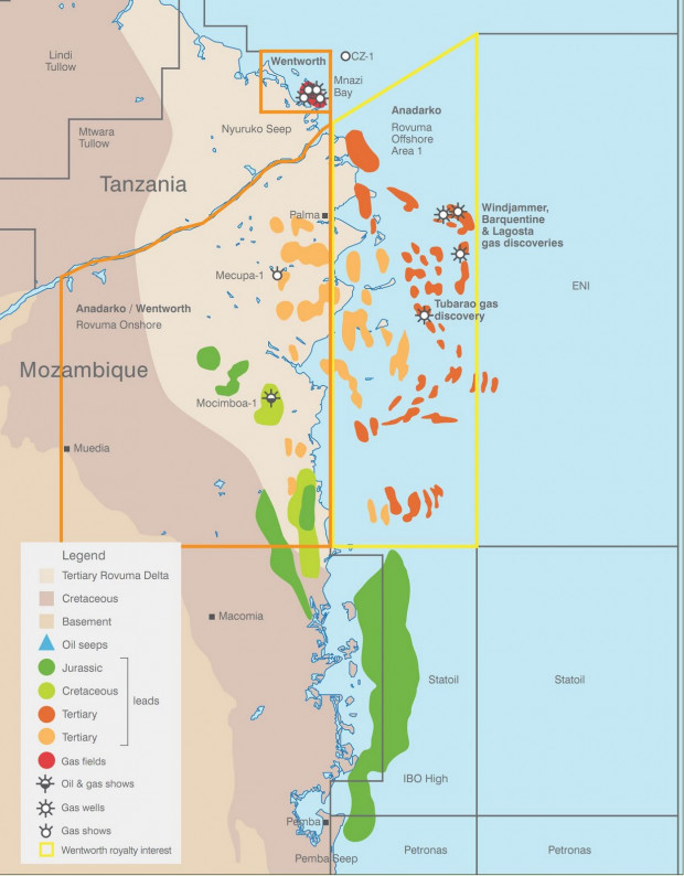 MOZAMBIQUE OIL GAS MAP