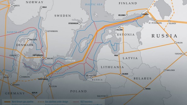 NORD STREAM GAS PIPELINE MAP