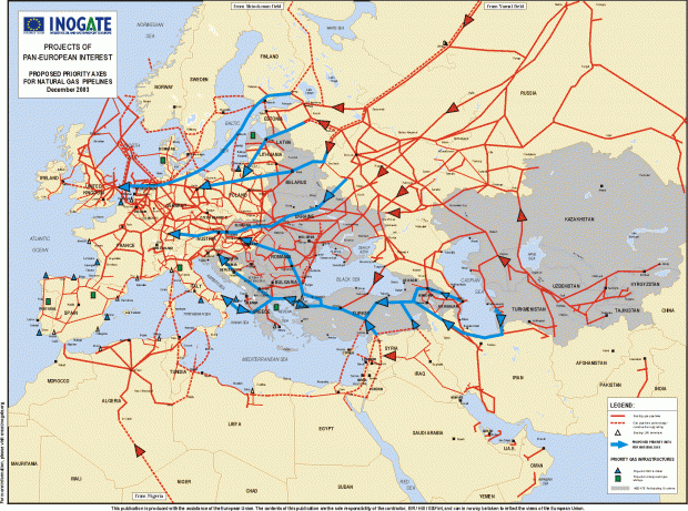RUSSIAN GAS PIPELINES MAP