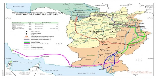 TAPI GAS PIPELINE MAP