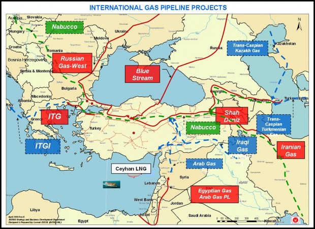 TURKEY GAS PIPELINES MAP