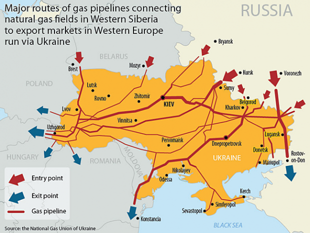 UKRAINE GAS MAP