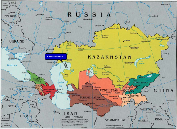 KAZAKHSTAN KASHAGAN OIL FIELD MAP